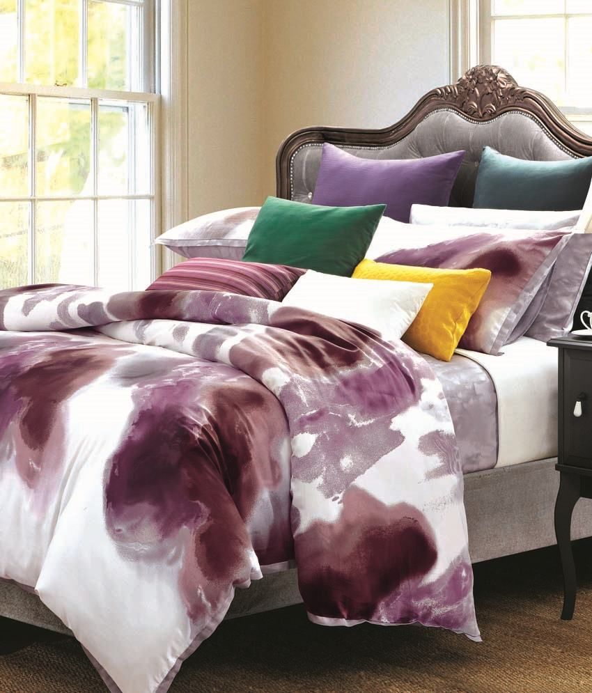 Maishaa Multicolour Abstract Art Bed Sheet With 2 Pillow Covers