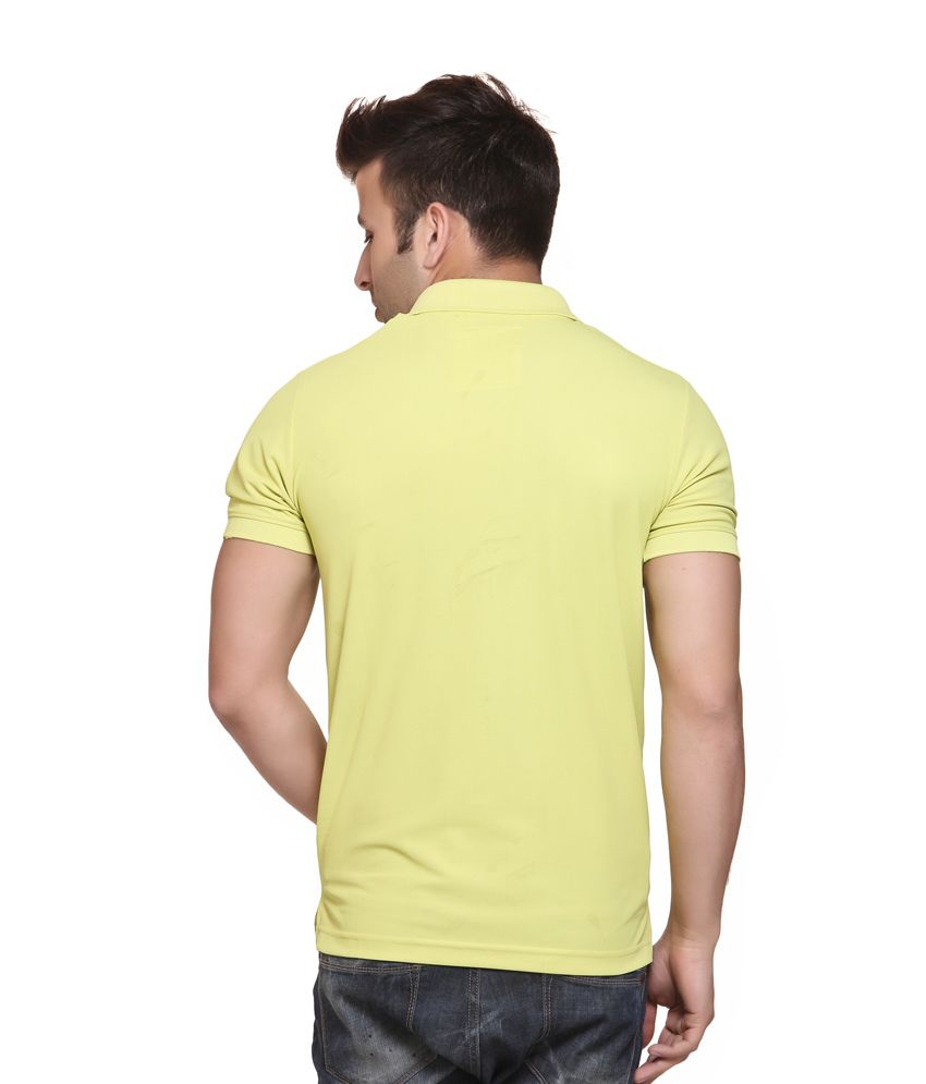 American Crew Polo Collar Dri-fit Light Olive Green T-Shirt - Buy ...