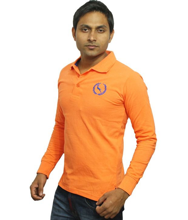 orange colour polo t shirt