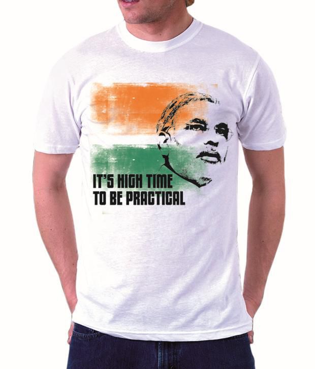 Street Junkies Smart White Election Modi T-Shirt - Buy Street Junkies ...