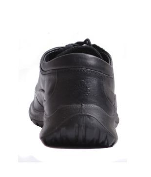 woodland black leather formal shoes