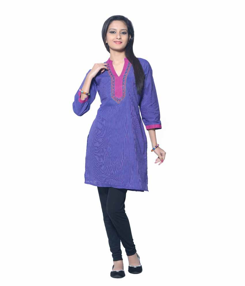 plain purple kurti