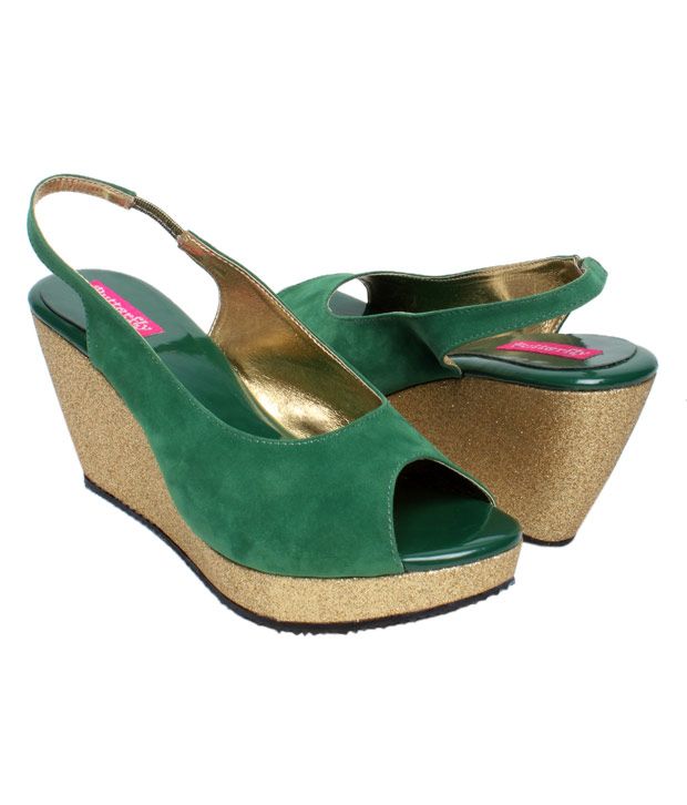 Butterfly Elegant Jade Green Wedge Heel Sandals Price In India Buy Butterfly Elegant Jade Green 7327