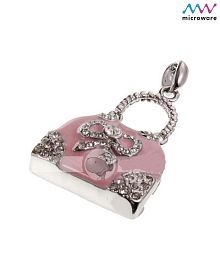 Microware 16GB Handbag Shape Jewellery Pink Pen Drive