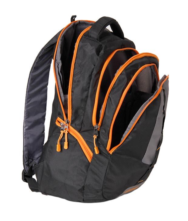 black backpack many pockets
