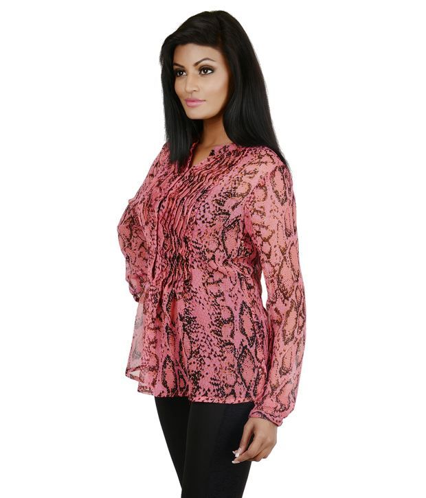 pink and black animal print top