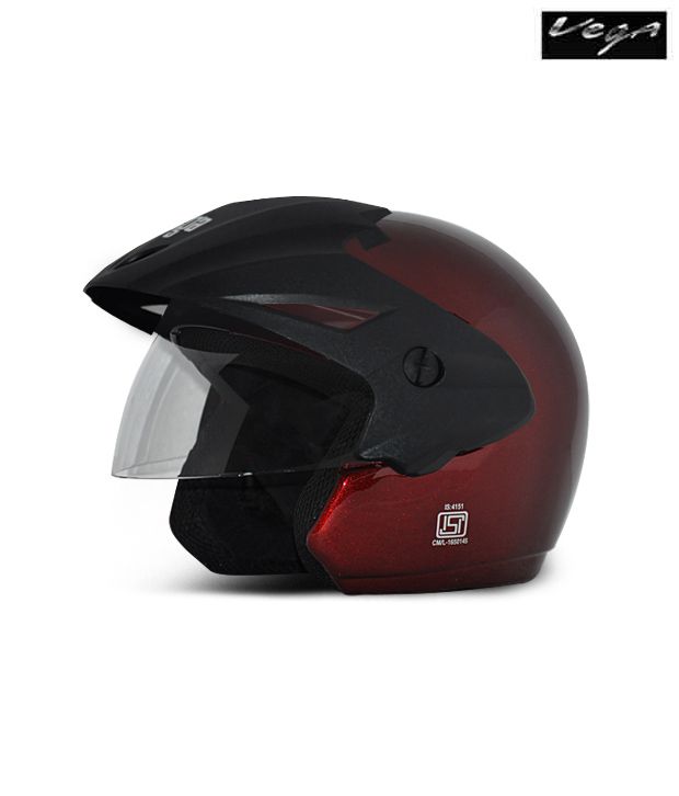 Vega Helmet - Cruiser With Peak (Burgundy)