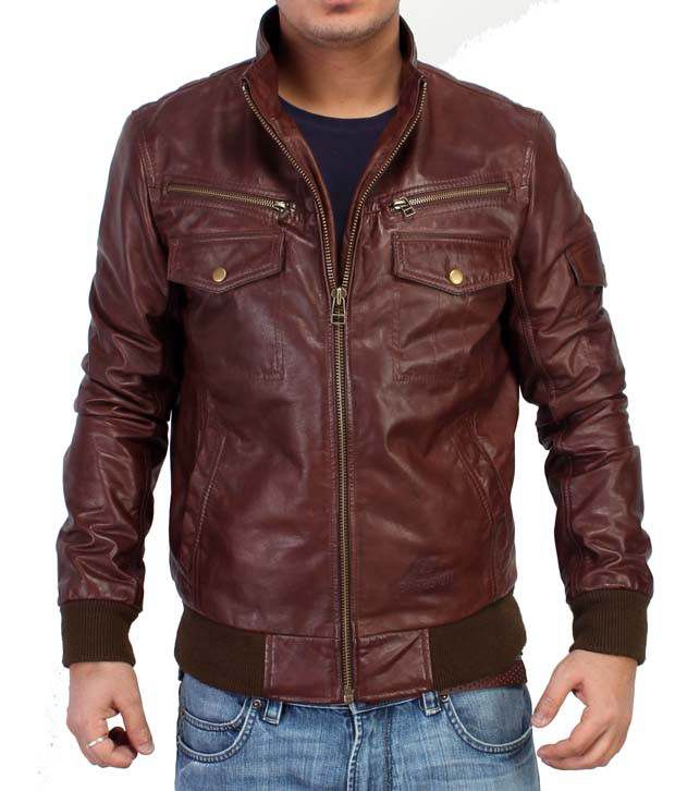 Bareskin Brown Gents Leather Jacket - Buy Bareskin Brown Gents Leather ...
