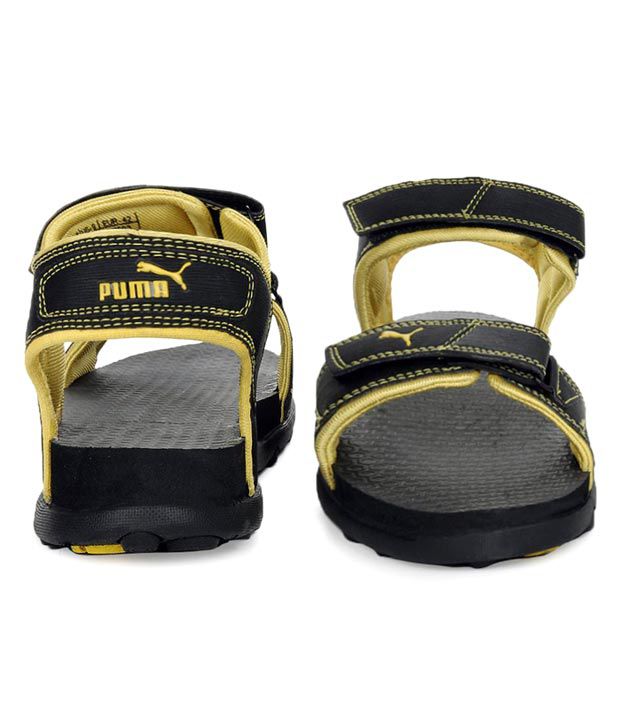 Puma Black & Yellow Floater Sandals - Buy Puma Black & Yellow Floater ...