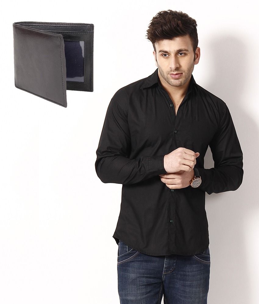 mens smart black shirt