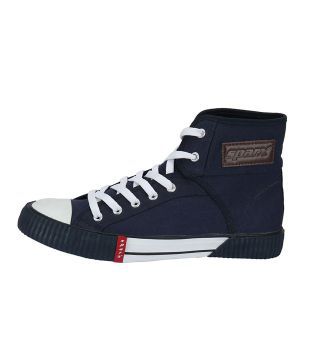 Sparx Blue High Ankle Length Sneakers 