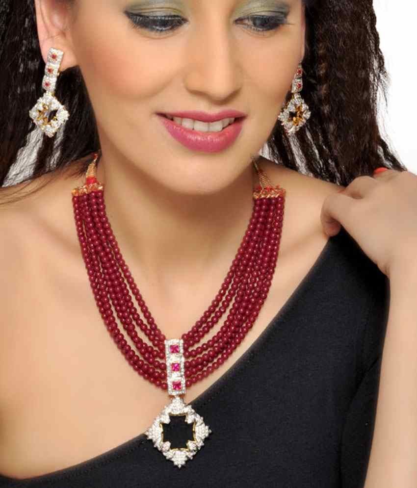 artificial ruby necklace sets