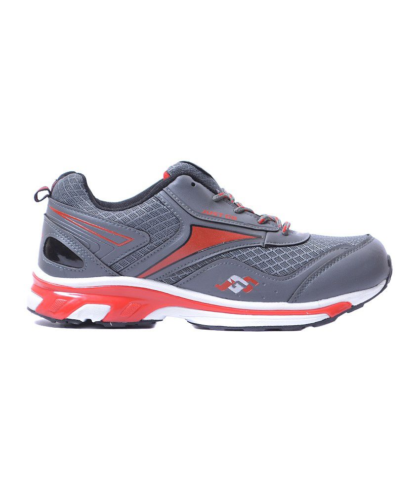 Just Go Dark Grey & Red Running Sport Shoes - Buy Just Go Dark Grey ...