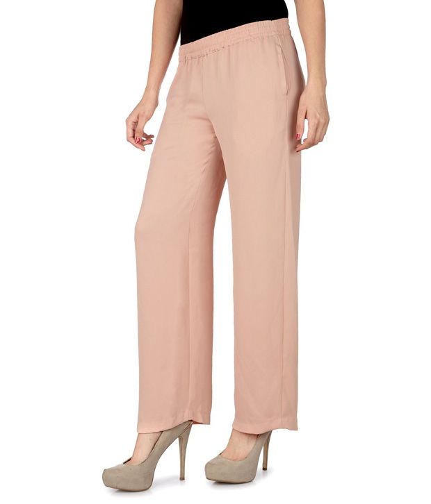 Buy Van Heusen Peach Polyester Palazzo Pants Online at Best Prices in India  - Snapdeal