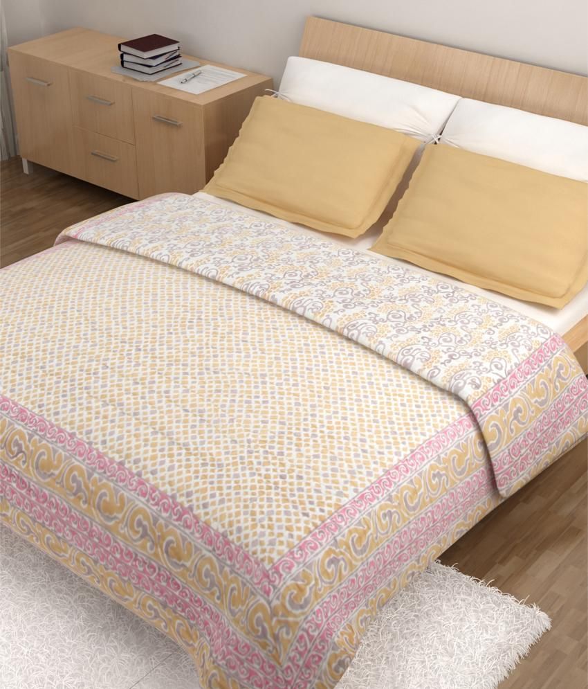 Ratan Jaipur Yellow Traditional Cotton Quilt Bed Linen Buy Ratan