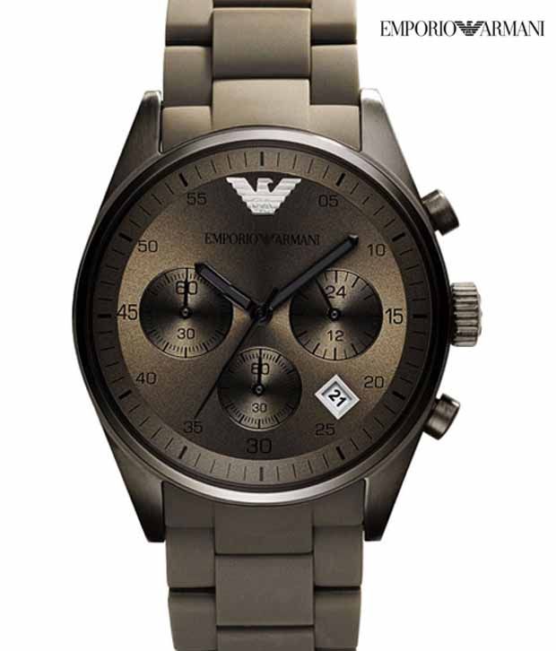 Armani Beige Chrono Steel Watch - Buy Armani Beige Chrono Steel Watch ...