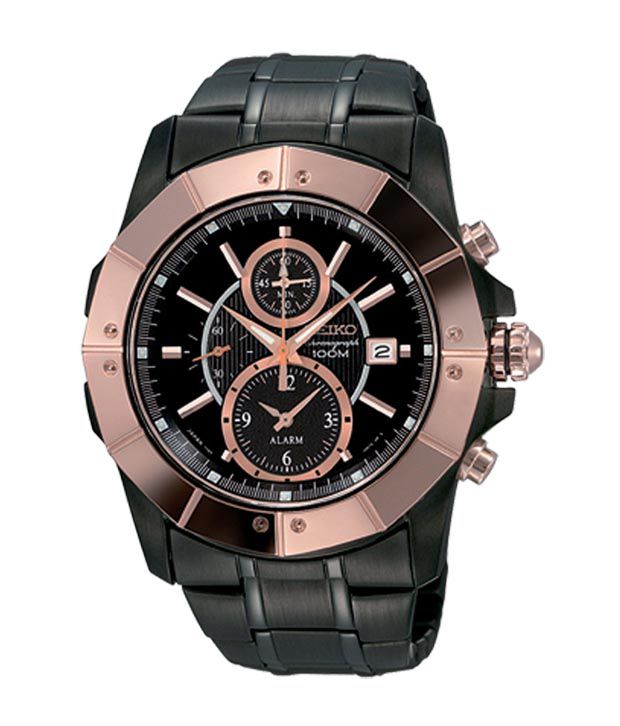 Seiko Rose gold & Black Watch - Buy Seiko Rose gold & Black Watch Online at  Best Prices in India on Snapdeal
