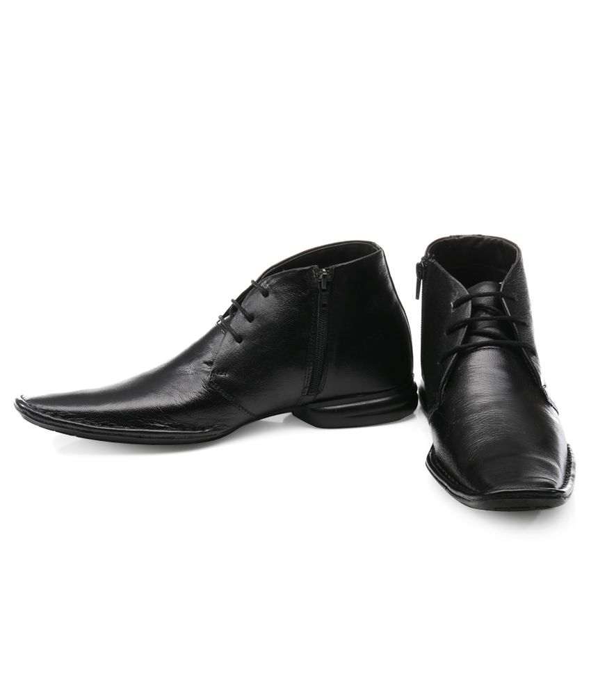 Franco Leone Black Smart Casuals Shoes 
