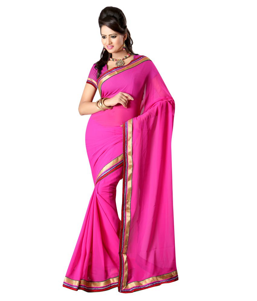 Ansu Fashion Multicoloured Georgette Saree - Buy Ansu Fashion ...