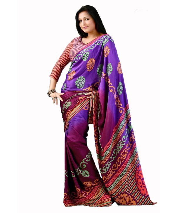 floral print crepe sarees