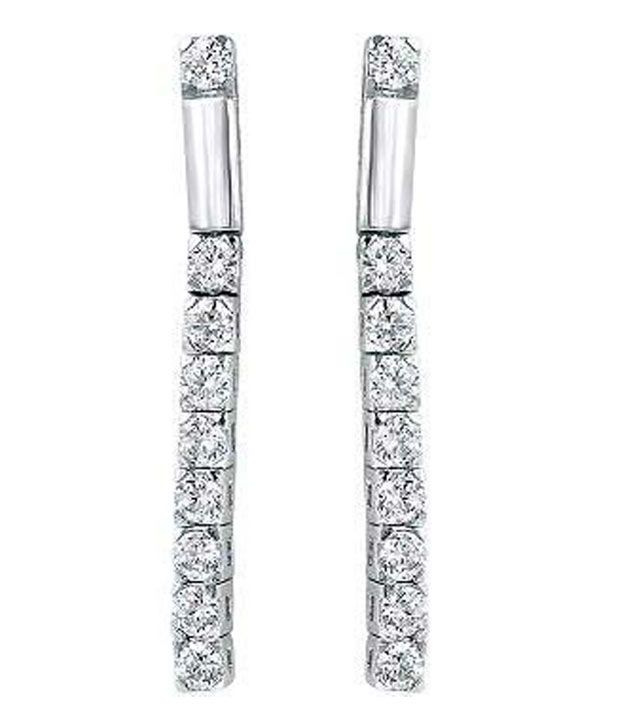 Int 0 50ct 18 Diamond 14kt White Gold Earrings 18 Diamond 14kt White Gold Earrings