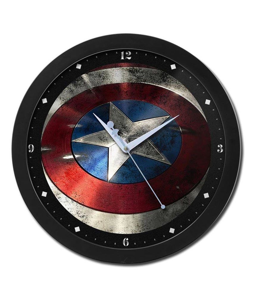 Bluegape Captain America Glass Wall Clock Buy Bluegape Captain America Glass Wall Clock At Best Price In India On Snapdeal