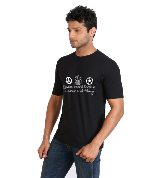 Campus Sutra Black Half Cotton Round T-Shirt - Buy Campus Sutra Black ...