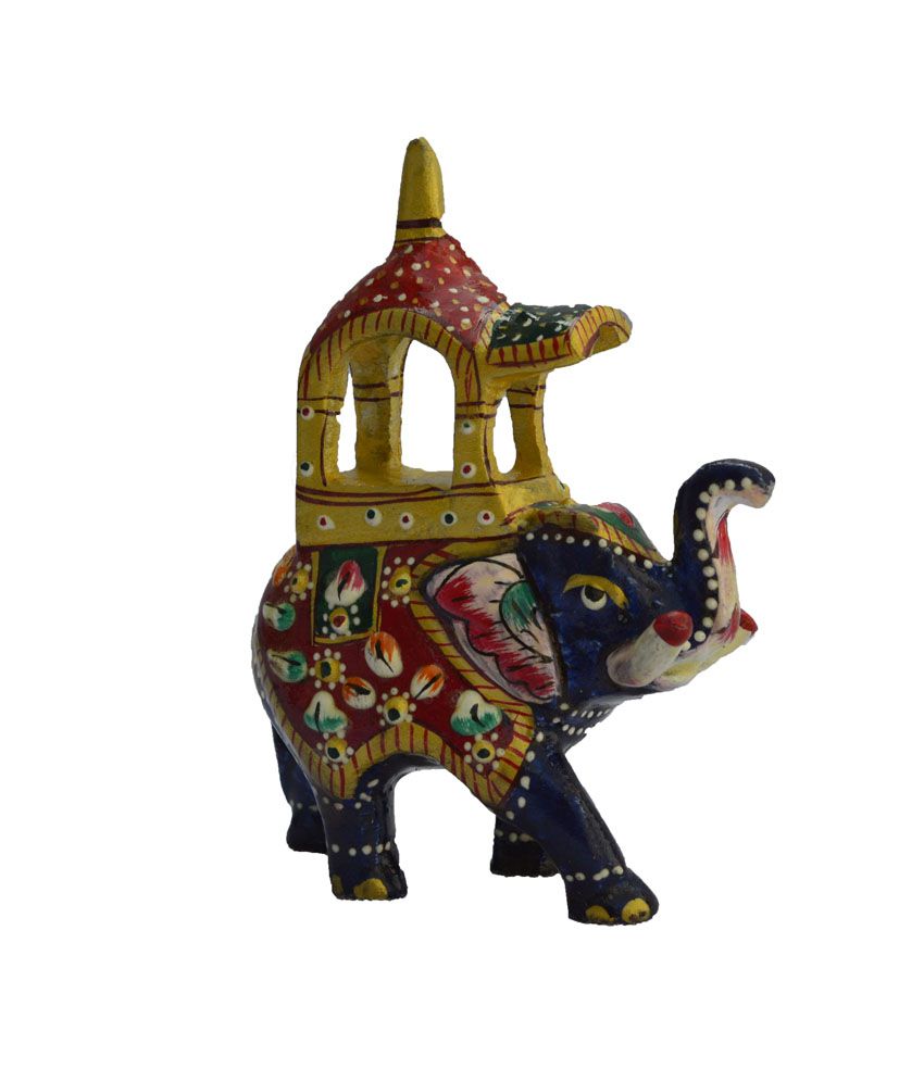     			eCraftIndia Meenakari Metal Ambabari Elephant