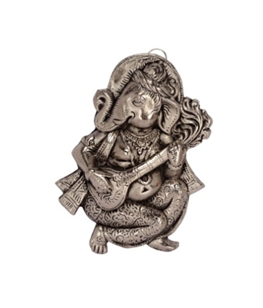     			eCraftIndia Wall Hanging Ganesha playing Veena