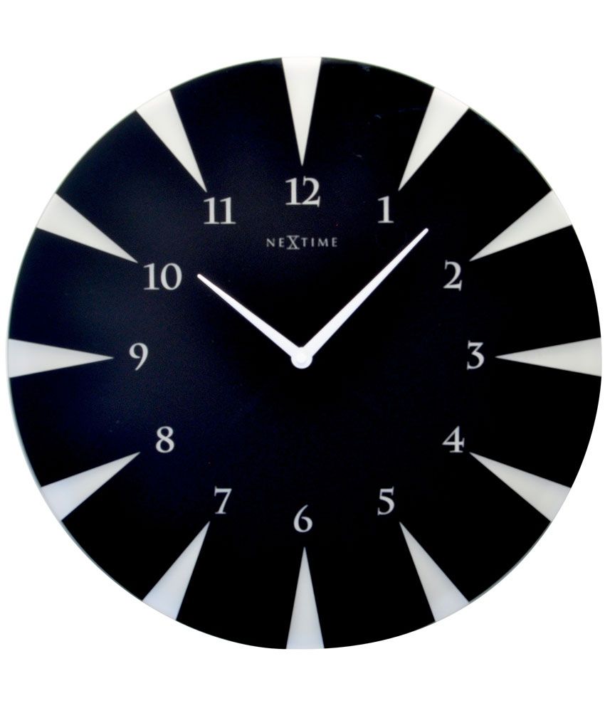 Nextime Point Black Glass Wall Clocks Buy Nextime Point Black Glass Wall Clocks At Best Price In India On Snapdeal