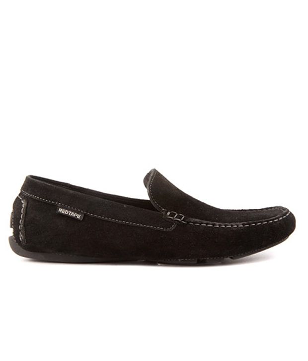 red tape black loafer shoes