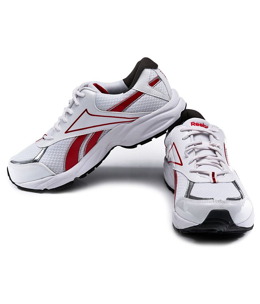 reebok white & red sports shoes