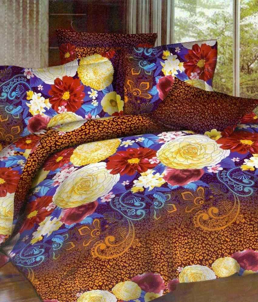 IWS Multi Printed Poly Cotton 3d Printed Double Bedsheets Buy IWS