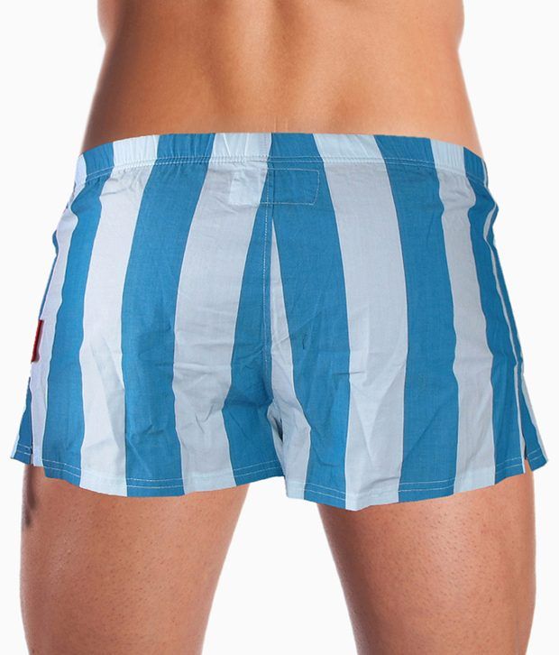 Mosmann Blue Polyester Boxers Buy Mosmann Blue Polyester Boxers