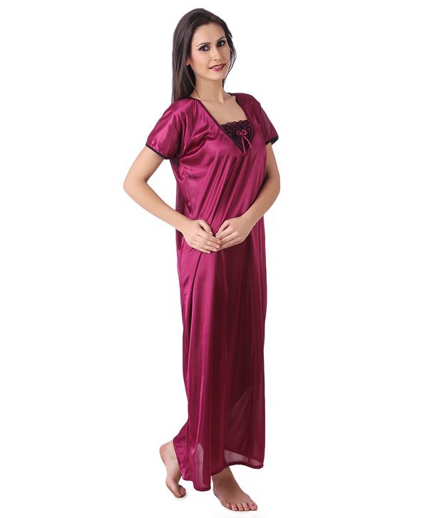 Buy Masha Purple Satin Nighty Online at Best Prices in India - Snapdeal