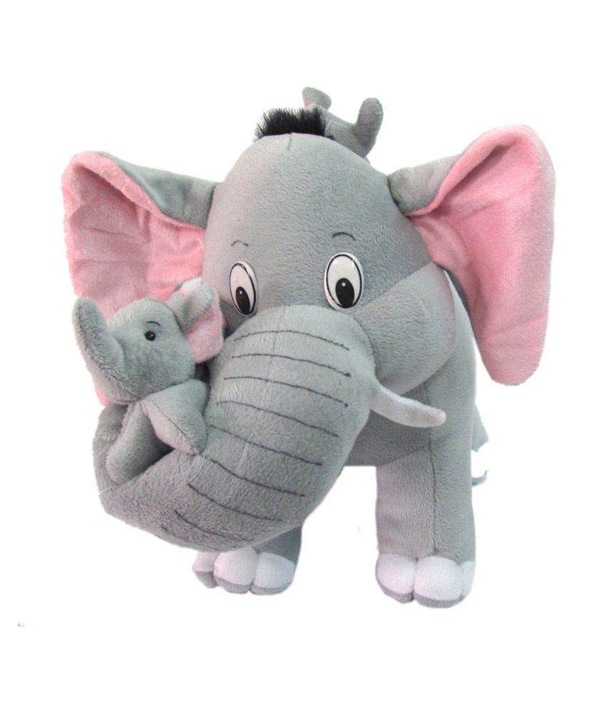     			Tickles Mother Elephant with Two Babies Soft Stuffed Plush Toy for Babies Kids Boys & Girls Birthday Gifts Home Decoration (Color: Grey Size: 48 cm)