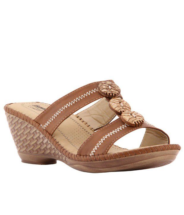 Bata Comfit Brown Wedge Heel Sandals - Buy Bata Comfit Brown Wedge Heel ...