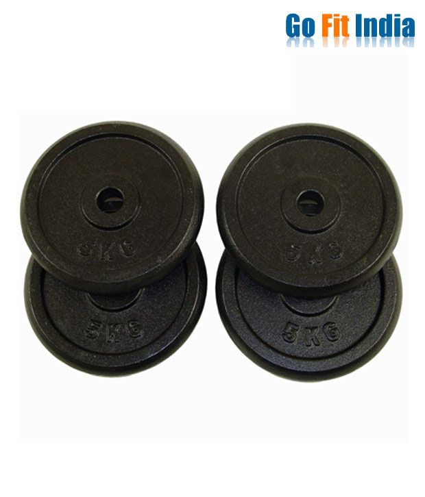 Gofitindia 20 Kg Rubber Weight Plates For Home Gym ( 5 kg x 4 Pcs) Buy