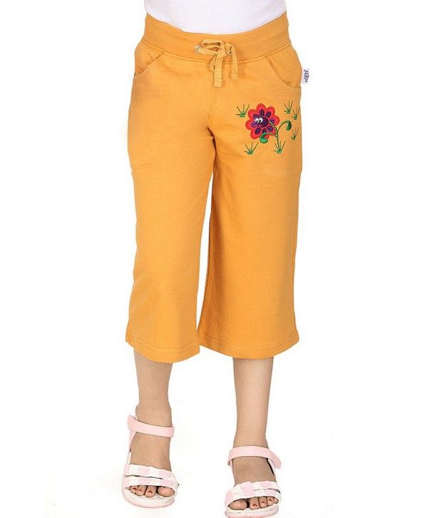     			Sini Mini Yellow Capris For Girls