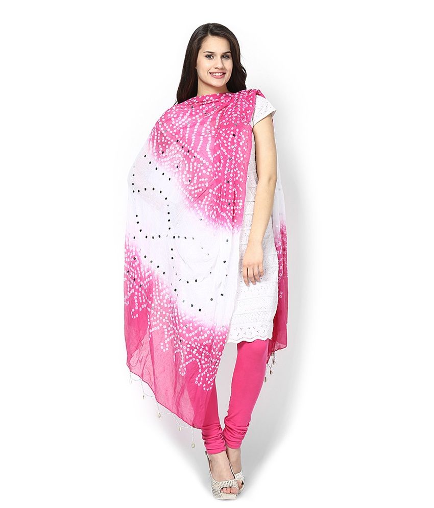 bandhani dupatta with plain dress