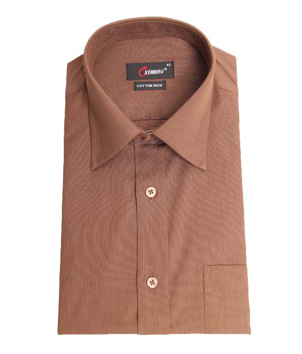 Oxemberg Elegant Rust Shirt - Buy Oxemberg Elegant Rust Shirt Online at ...