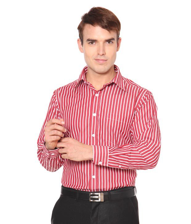 Oxemberg Red & White Striped Shirts - Buy Oxemberg Red & White Striped ...