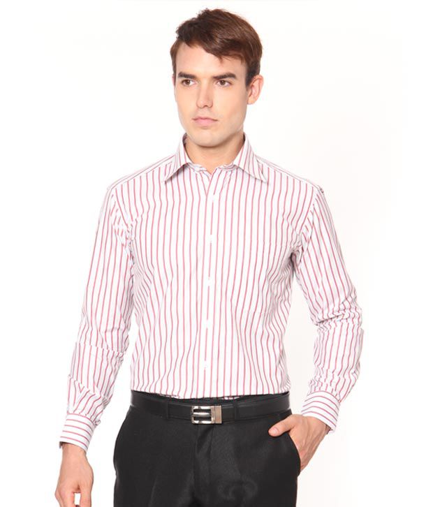 Oxemberg Red & White Striped Shirts - Buy Oxemberg Red & White Striped ...