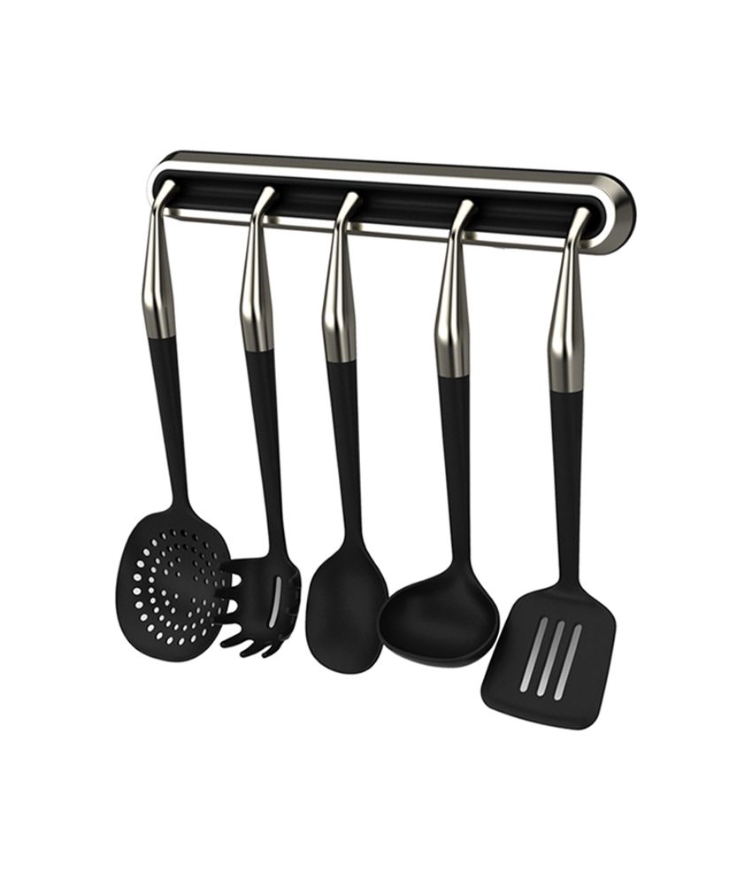 Bewater Black Stainless Steel Radius Shining Kitchen Utensils 5