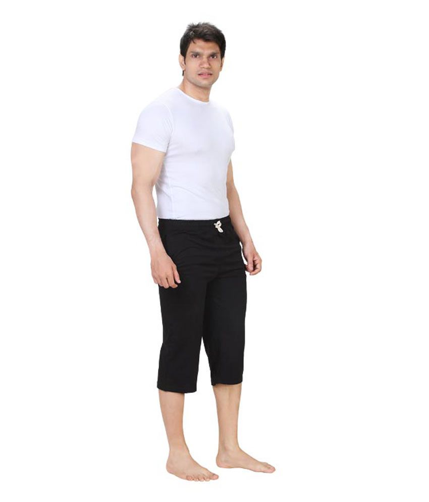 Zebu Black Cotton Capris - Buy Zebu Black Cotton Capris Online at Low Price in India - Snapdeal