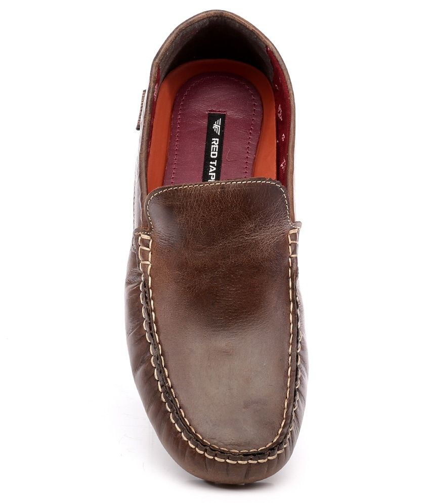 redtape brown loafers
