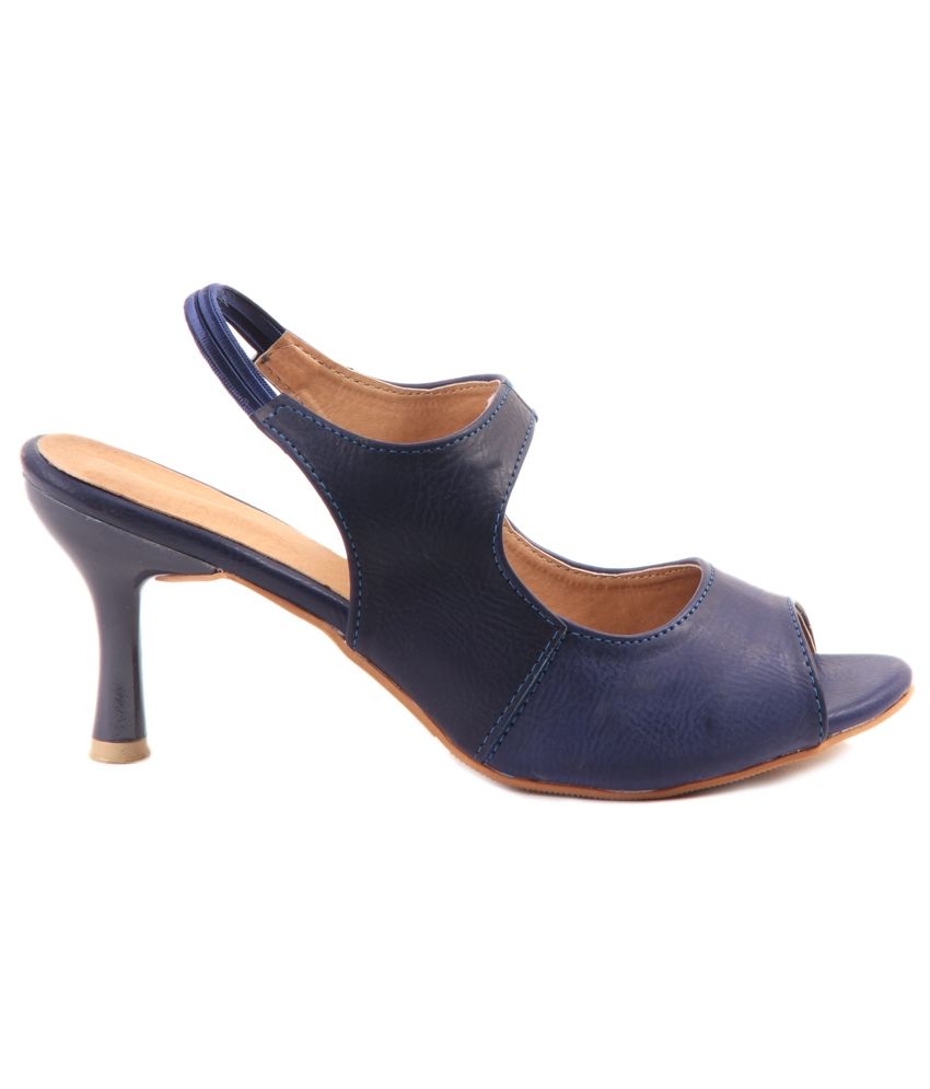 navy blue stiletto sandals