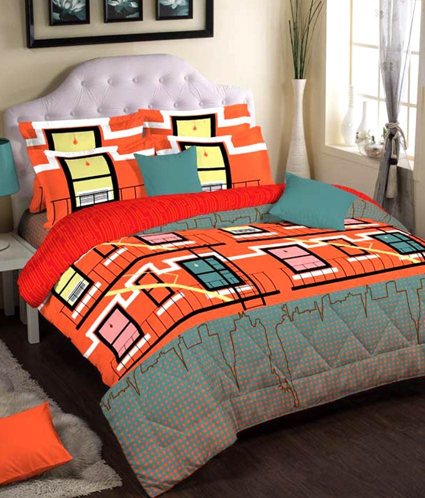 Portico New York Orange Printed Comforter Buy Portico New York Orange