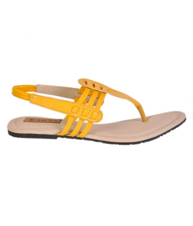 Jolly Jolla Yellow Flat Sandals Price in India- Buy Jolly Jolla Yellow ...