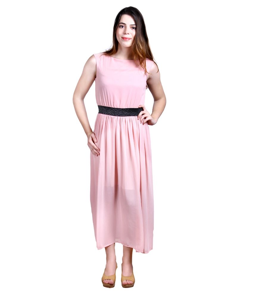 Sugar And Spice Boutique Pink Poly Crepe Maxi Dress Buy Sugar And